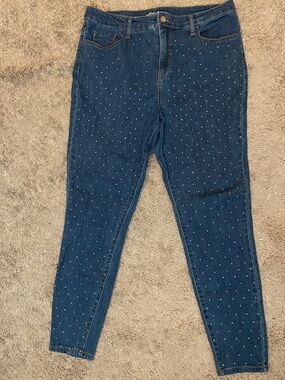 wild fable Dark Blue Skinny Jeans with Silver Studs